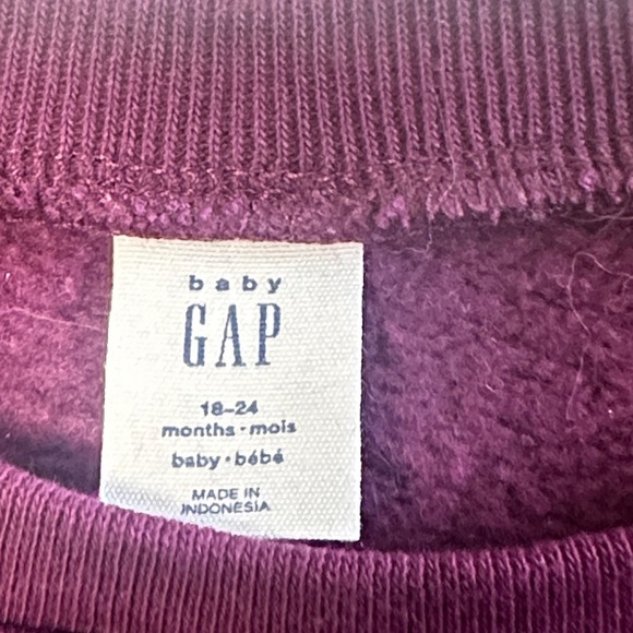 GAP Kids Burgundy Sweatshirt with Pink Logo - Picture 2 of 4